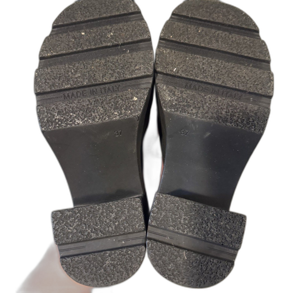 Vintage Steve Madden Platform Sandals Black Stretch Chunky Heel Italy Women 7 - Picture 6 of 9